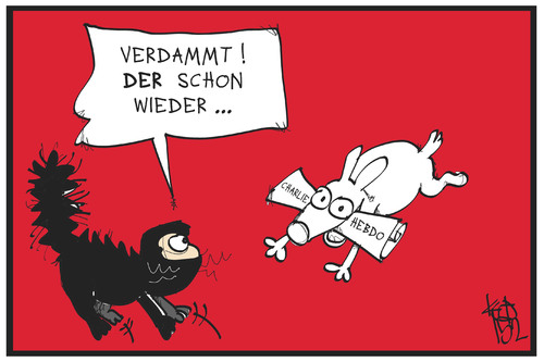 Cartoon: Charlie Hebdo (medium) by Kostas Koufogiorgos tagged karikatur,koufogiorgos,illustration,cartoon,charlie,hebdo,satire,katze,hund,terrorismus,karikatur,koufogiorgos,illustration,cartoon,charlie,hebdo,satire,katze,hund,terrorismus