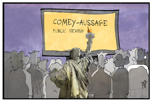 Cartoon: Comey-Aussage (medium) by Kostas Koufogiorgos tagged karikatur,cartoon,koufogiorgos,illustration,comey,aussage,freiheitsstatue,miss,liberty,public,viewing,fbi,untersuchung,usa,karikatur,cartoon,koufogiorgos,illustration,comey,aussage,freiheitsstatue,miss,liberty,public,viewing,fbi,untersuchung,usa