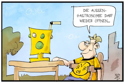 Cartoon: DFB-Pokal (medium) by Kostas Koufogiorgos tagged karikatur,koufogiorgos,illustration,cartoon,dfb,pokal,sport,fussball,dortmund,borussia,bvb,außengastronomie,getränk,karikatur,koufogiorgos,illustration,cartoon,dfb,pokal,sport,fussball,dortmund,borussia,bvb,außengastronomie,getränk