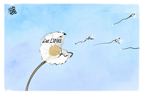 Cartoon: Die Linke (medium) by Kostas Koufogiorgos tagged karikatur,koufogiorgos,linke,pusteblume,löwenzahn,bartsch,karikatur,koufogiorgos,linke,pusteblume,löwenzahn,bartsch