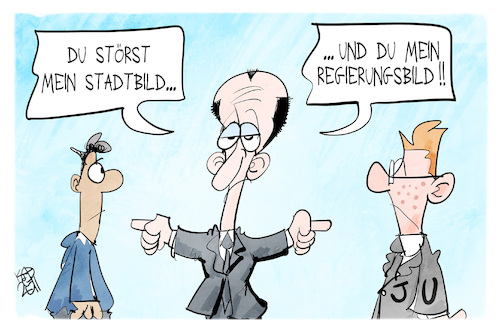 Cartoon: Die Störer (medium) by Kostas Koufogiorgos tagged karikatur,koufogiorgos,stadtbild,migration,regierung,karikatur,koufogiorgos,stadtbild,migration,regierung