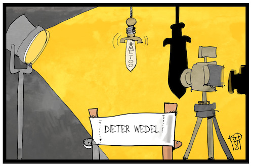 Cartoon: Dieter Wedel (medium) by Kostas Koufogiorgos tagged karikatur,koufogiorgos,illustration,cartoon,wedel,regisseur,sexismus,metoon,missbrauch,anklage,vorwurf,showbusiness,damokles,schwert,regie,scheinwerfer,kamera,film,karikatur,koufogiorgos,illustration,cartoon,wedel,regisseur,sexismus,metoon,missbrauch,anklage,vorwurf,showbusiness,damokles,schwert,regie,scheinwerfer,kamera,film