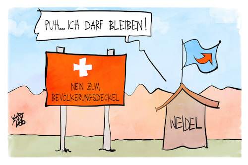 Cartoon: Einwohnerdeckel Schweiz (medium) by Kostas Koufogiorgos tagged karikatur,koufogiorgos,schweiz,afd,weidel,migration,einwohnerdeckel,populismus,extremismus,karikatur,koufogiorgos,schweiz,afd,weidel,migration,einwohnerdeckel,populismus,extremismus