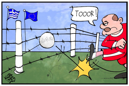 Cartoon: Erdogan öffnet die Tore zur EU (medium) by Kostas Koufogiorgos tagged karikatur,koufogiorgos,illustration,cartoon,eu,tor,tuerkei,erdogan,flüchtlinge,grenze,grenzöffnung,griechenland,europa,karikatur,koufogiorgos,illustration,cartoon,eu,tor,tuerkei,erdogan,flüchtlinge,grenze,grenzöffnung,griechenland,europa
