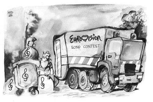 Cartoon: ESC 2015 (medium) by Kostas Koufogiorgos tagged karikatur,koufogiorgos,illustration,cartoon,esc,eurovison,wien,musik,grand,prix,müll,show,europa,karikatur,koufogiorgos,illustration,cartoon,esc,eurovison,wien,musik,grand,prix,müll,show,europa