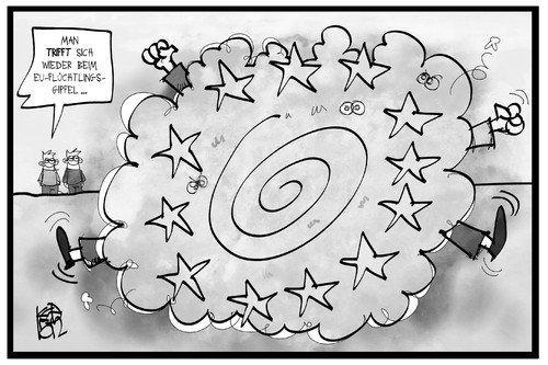 Cartoon: EU-Flüchtlingsgipfel (medium) by Kostas Koufogiorgos tagged karikatur,koufogiorgos,illustration,cartoon,eu,europa,streit,flüchtlingsgipfel,treffen,konflikt,nationalstaaterei,karikatur,koufogiorgos,illustration,cartoon,eu,europa,streit,flüchtlingsgipfel,treffen,konflikt,nationalstaaterei