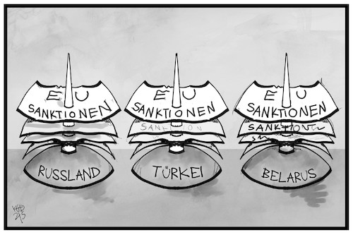 Cartoon: EU-Sanktionen (medium) by Kostas Koufogiorgos tagged karikatur,koufogiorgos,illustration,cartoon,belarus,eu,sanktionen,makulatur,tuerkei,russland,papiertiger,karikatur,koufogiorgos,illustration,cartoon,belarus,eu,sanktionen,makulatur,tuerkei,russland,papiertiger