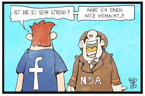 Cartoon: Facebook (medium) by Kostas Koufogiorgos tagged karikatur,koufogiorgos,illustration,cartoon,zuckerberg,facebook,nsa,usa,datenschutz,eu,europa,social,media,internet,agent,spionage,user,witz,karikatur,koufogiorgos,illustration,cartoon,zuckerberg,facebook,nsa,usa,datenschutz,eu,europa,social,media,internet,agent,spionage,user,witz