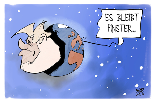 Cartoon: Finsternis (medium) by Kostas Koufogiorgos tagged karikatur,koufogiorgos,finsternis,trump,schatten,erde,karikatur,koufogiorgos,finsternis,trump,schatten,erde