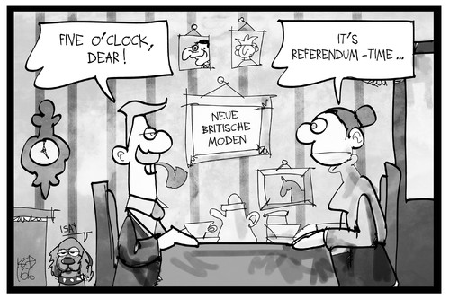 Cartoon: Five o clock referendum (medium) by Kostas Koufogiorgos tagged karikatur,koufogiorgos,illustration,cartoon,brexit,eu,europa,referendum,grossbritannien,tea,uk,time,englisch,queen,tradition,mode,demokratie,abstimmung,karikatur,koufogiorgos,illustration,cartoon,brexit,eu,europa,referendum,grossbritannien,tea,uk,time,englisch,queen,tradition,mode,demokratie,abstimmung