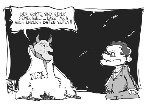 Cartoon: Friedrich und die NSA (medium) by Kostas Koufogiorgos tagged friedrich,usa,prims,nsa,mephisto,daten,spionage,affäre,skandal,agent,karikatur,koufogiorgos,friedrich,usa,prims,nsa,mephisto,daten,spionage,affäre,skandal,agent,karikatur,koufogiorgos