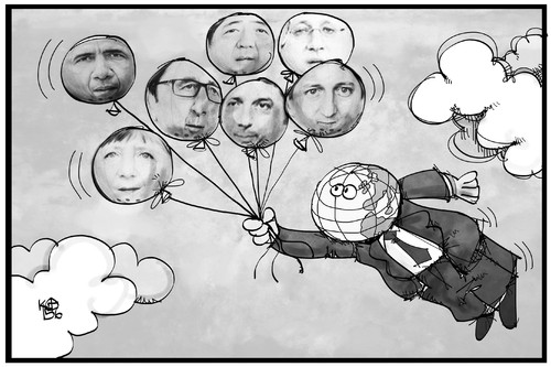 Cartoon: G7-Gipfel (medium) by Kostas Koufogiorgos tagged karikatur,koufogiorgos,illustration,cartoon,elmau,g7,gipfel,welt,staatschef,erde,politik,ballon,fliegen,abheben,karikatur,koufogiorgos,illustration,cartoon,elmau,g7,gipfel,welt,staatschef,erde,politik,ballon,fliegen,abheben
