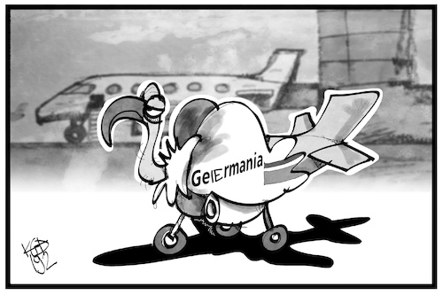 Cartoon: Germania-Pleite (medium) by Kostas Koufogiorgos tagged karikatur,koufogiorgos,illustration,cartoon,germania,airline,fluggesellschaft,geiermania,geier,vogel,pleite,luftfahrt,verkehr,tourismus,reise,wirtschaft,karikatur,koufogiorgos,illustration,cartoon,germania,airline,fluggesellschaft,geiermania,geier,vogel,pleite,luftfahrt,verkehr,tourismus,reise,wirtschaft