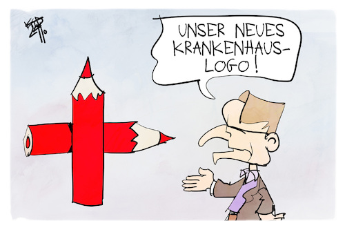 Cartoon: Gesundheitspolitik (medium) by Kostas Koufogiorgos tagged karikatur,koufogiorgos,lauterbach,gesundheitspolitik,logo,rotstift,sparmaßnahmen,karikatur,koufogiorgos,lauterbach,gesundheitspolitik,logo,rotstift,sparmaßnahmen