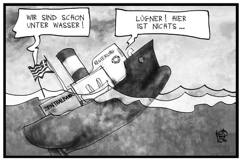 Cartoon: Griechenland (medium) by Kostas Koufogiorgos tagged karikatur,koufogiorgos,illustration,cartoon,griechenland,grexit,schiff,meer,zentralbank,regierung,untergang,wasser,ertrinken,lügner,politik,katastrophe,karikatur,koufogiorgos,illustration,cartoon,griechenland,grexit,schiff,meer,zentralbank,regierung,untergang,wasser,ertrinken,lügner,politik,katastrophe