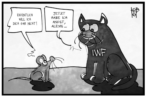 Cartoon: Griechenland und der IWF (medium) by Kostas Koufogiorgos tagged karikatur,koufogiorgos,illustration,cartoon,iwf,währungsfond,lagarde,tsipras,griechenland,schuldenkrise,karikatur,koufogiorgos,illustration,cartoon,iwf,währungsfond,lagarde,tsipras,griechenland,schuldenkrise