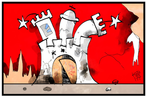 Cartoon: Hamburg nach dem G20 (medium) by Kostas Koufogiorgos tagged karikatur,koufogiorgos,illustration,cartoon,hamburg,wappen,zerstörung,g20,tor,krawall,vandalismus,karikatur,koufogiorgos,illustration,cartoon,hamburg,wappen,zerstörung,g20,tor,krawall,vandalismus