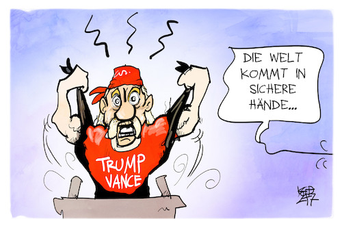 Cartoon: Hulk Hogan (medium) by Kostas Koufogiorgos tagged karikatur,koufogiorgos,hogan,trump,parteitag,republikaner,sicherheit,karikatur,koufogiorgos,hogan,trump,parteitag,republikaner,sicherheit