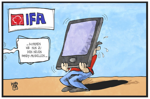 Cartoon: IFA-Trends (medium) by Kostas Koufogiorgos tagged karikatur,koufogiorgos,illustration,cartoon,ifa,handy,smartphone,display,funkausstellung,messe,modell,präsentation,verkauf,trend,technik,telekommunikation,karikatur,koufogiorgos,illustration,cartoon,ifa,handy,smartphone,display,funkausstellung,messe,modell,präsentation,verkauf,trend,technik,telekommunikation