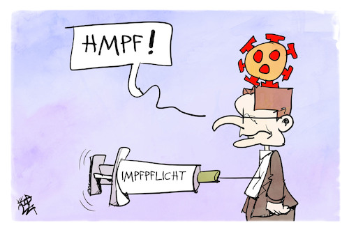 Cartoon: Impfpflicht (medium) by Kostas Koufogiorgos tagged karikatur,koufogiorgos,lauterbach,tell,schiller,impfpflicht,corona,pandemie,spritze,impfung,karikatur,koufogiorgos,lauterbach,tell,schiller,impfpflicht,corona,pandemie,spritze,impfung