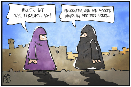 Cartoon: Internationaler Frauentag (medium) by Kostas Koufogiorgos tagged karikatur,koufogiorgos,cartoon,illustration,frauentag,frau,unterdrückung,gleichbehandlung,gleichberechtigung,feiertag,karikatur,koufogiorgos,cartoon,illustration,frauentag,frau,unterdrückung,gleichbehandlung,gleichberechtigung,feiertag