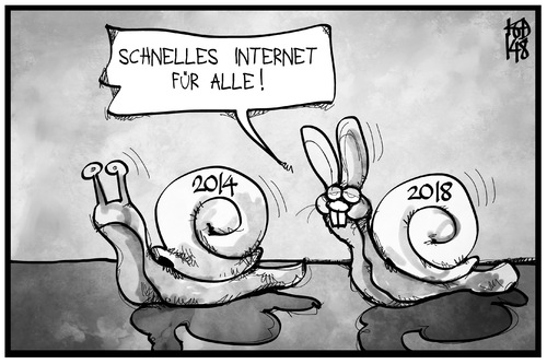 Cartoon: Internetausbau (medium) by Kostas Koufogiorgos tagged karikatur,koufogiorgos,illustration,cartoon,internet,ausbau,digitale,agenda,schnecke,hase,schnell,langsam,infrastruktur,technik,politik,karikatur,koufogiorgos,illustration,cartoon,internet,ausbau,digitale,agenda,schnecke,hase,schnell,langsam,infrastruktur,technik,politik