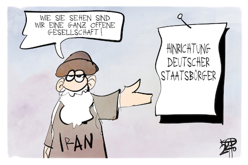 Cartoon: Iran (medium) by Kostas Koufogiorgos tagged karikatur,koufogiorgos,iran,deutschland,todesstrafe,hinrichtung,karikatur,koufogiorgos,iran,deutschland,todesstrafe,hinrichtung