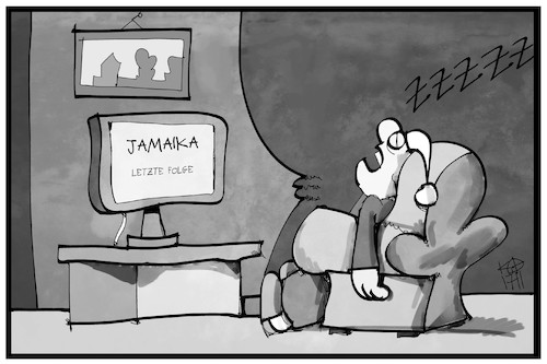 Cartoon: Jamaika letzte Folge (medium) by Kostas Koufogiorgos tagged karikatur,koufogiorgos,illustration,cartoon,jamaika,folge,serie,fernsehen,schlafen,zuschauer,langeweile,michel,politik,sondierung,demokratie,karikatur,koufogiorgos,illustration,cartoon,jamaika,folge,serie,fernsehen,schlafen,zuschauer,langeweile,michel,politik,sondierung,demokratie