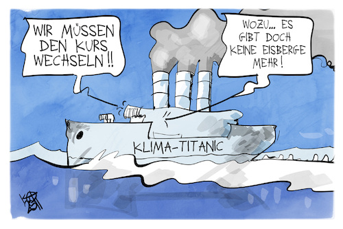 Cartoon: Klima-Titanic (medium) by Kostas Koufogiorgos tagged karikatur,koufogiorgos,titanic,eisberg,cop,klimawandel,erderwärmung,karikatur,koufogiorgos,titanic,eisberg,cop,klimawandel,erderwärmung