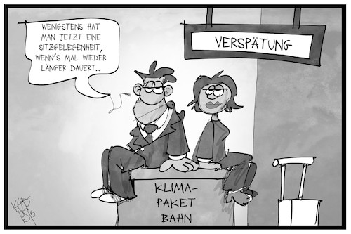 Cartoon: Klimapaket Bahn (medium) by Kostas Koufogiorgos tagged karikatur,koufogiorgos,illustration,cartoon,klima,paket,bahn,verspätung,reise,reisender,karikatur,koufogiorgos,illustration,cartoon,klima,paket,bahn,verspätung,reise,reisender