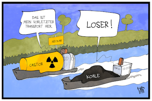 Cartoon: Kohlenergie (medium) by Kostas Koufogiorgos tagged karikatur,koufogiorgos,illustration,cartoon,kohle,energie,kohlekraft,nuklear,atomkraft,castor,neckar,fluss,wasser,loser,wirtschaft,umwelt,klima,karikatur,koufogiorgos,illustration,cartoon,kohle,energie,kohlekraft,nuklear,atomkraft,castor,neckar,fluss,wasser,loser,wirtschaft,umwelt,klima