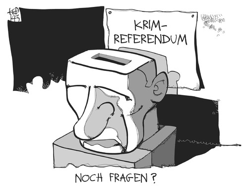 Cartoon: Krim-Referendum (medium) by Kostas Koufogiorgos tagged illustration,karikatur,cartoon,koufogiorgos,krim,russland,ukraine,referendum,abstimmung,wahl,urne,konflikt,demokratie,anschluss,politik,illustration,karikatur,cartoon,koufogiorgos,krim,russland,ukraine,referendum,abstimmung,wahl,urne,konflikt,demokratie,anschluss,politik