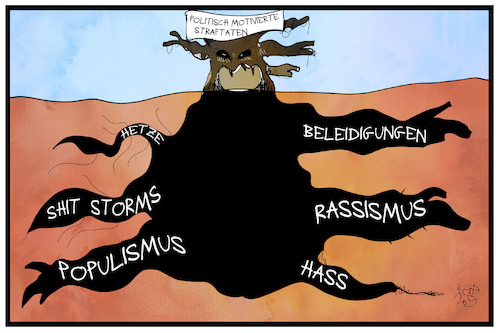 Cartoon: Kriminalstatistik (medium) by Kostas Koufogiorgos tagged karikatur,koufogiorgos,illustration,cartoon,kriminalstatistik,politik,straftat,baum,wurzeln,hass,hetze,populismus,rassismus,karikatur,koufogiorgos,illustration,cartoon,kriminalstatistik,politik,straftat,baum,wurzeln,hass,hetze,populismus,rassismus