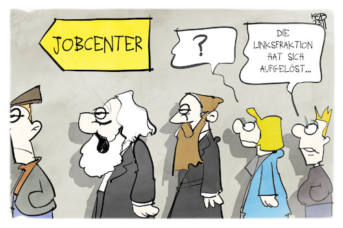 Cartoon: Linksfraktion (medium) by Kostas Koufogiorgos tagged karikatur,koufogiorgos,linke,jobcenter,arbeitsamt,marx,engels,karikatur,koufogiorgos,linke,jobcenter,arbeitsamt,marx,engels