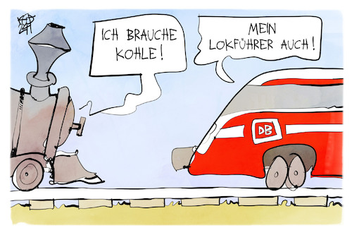 Cartoon: Lokführerstreik (medium) by Kostas Koufogiorgos tagged karikatur,koufogiorgos,gdl,lokführer,bahn,lokomotive,kohle,geld,tarifvertrag,gehalt,karikatur,koufogiorgos,gdl,lokführer,bahn,lokomotive,kohle,geld,tarifvertrag,gehalt