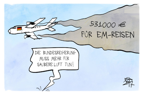 Cartoon: Luftreinhalteprogramm (medium) by Kostas Koufogiorgos tagged karikatur,koufogiorgos,luft,em,flieger,flugzeug,geld,steuergeld,reinheit,regierung,karikatur,koufogiorgos,luft,em,flieger,flugzeug,geld,steuergeld,reinheit,regierung