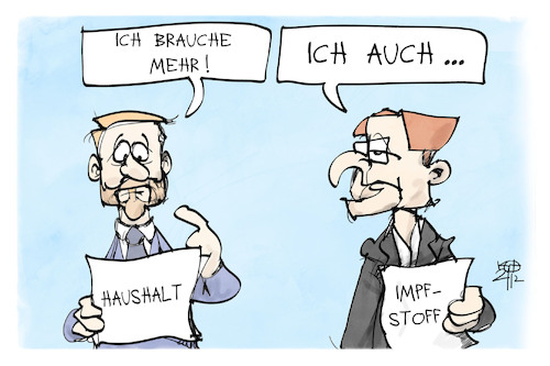 Cartoon: Mangelwirtschaft (medium) by Kostas Koufogiorgos tagged karikatur,koufogiorgos,illustration,cartoon,impfstoff,impfstoffmangel,haushalt,nachtragshaushalt,nachtrag,mangel,corona,finanzminister,gesundheitsminister,karikatur,koufogiorgos,illustration,cartoon,impfstoff,impfstoffmangel,haushalt,nachtragshaushalt,nachtrag,mangel,corona,finanzminister,gesundheitsminister