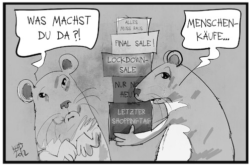 Cartoon: Menschenkäufe (medium) by Kostas Koufogiorgos tagged karikatur,koufogiorgos,illustration,cartoon,menschenkauf,hamsterkauf,lockdown,panik,verbraucher,pandemie,einkaufen,karikatur,koufogiorgos,illustration,cartoon,menschenkauf,hamsterkauf,lockdown,panik,verbraucher,pandemie,einkaufen