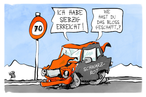 Cartoon: Merz wird 70 (medium) by Kostas Koufogiorgos tagged kaikatur,koufogiorgos,merz,70,regierung,unfall,kaikatur,koufogiorgos,merz,70,regierung,unfall