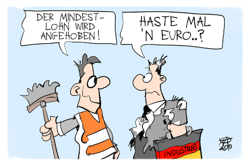 Mindestlohn (medium) Cartoon: Mindestlohn (medium) by Kostas Koufogiorgos tagged karikatur,koufogiorgos,mindestlohn,industrie,bettler,arbeit,schnorrer,karikatur,koufogiorgos,mindestlohn,industrie,bettler,arbeit,schnorrer