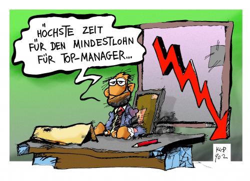 Cartoon: Mindestlohn für alle (medium) by Kostas Koufogiorgos tagged mindestlohn,wirtschaft,banker,bank,manager,börse,finanzkrise,rezession,krise,abschwung,konjunktur,kostas,koufogiorgos,mindestlohn,lohn,geld,gehalt,gehälter,arbeit,job,karriere,wirtschaft,banker,bank,banken,manager,börse,finanzkrise,rezession,krise,abschwung,konjunktur,wirtschaftskrise