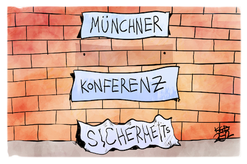 Cartoon: Münchner Sicherheitskonferenz (medium) by Kostas Koufogiorgos tagged karikatur,koufogiorgos,münchen,sicherheitskonferenz,msc,anschlag,terrorismus,karikatur,koufogiorgos,münchen,sicherheitskonferenz,msc,anschlag,terrorismus