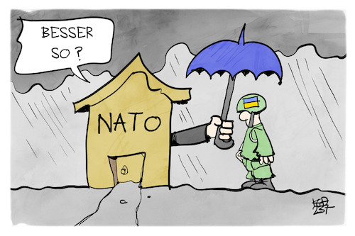 Cartoon: NATO (medium) by Kostas Koufogiorgos tagged karikatur,koufogiorgos,nato,ukraine,regen,karikatur,koufogiorgos,nato,ukraine,regen