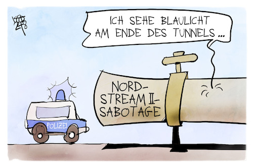 Cartoon: Nordstream II (medium) by Kostas Koufogiorgos tagged karikatur,koufogiorgos,nordstream,polizei,blaulicht,gas,pipeline,karikatur,koufogiorgos,nordstream,polizei,blaulicht,gas,pipeline