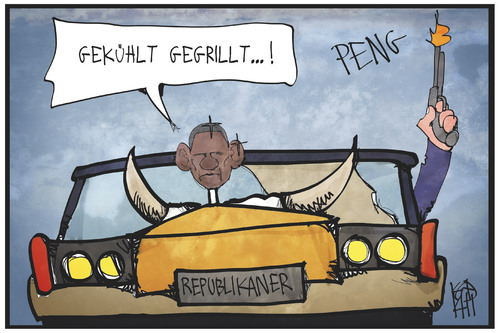 Obama auf dem Kühlergrill