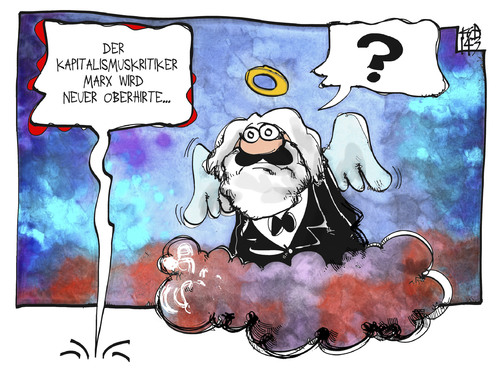 Cartoon: Oberhirte Marx (medium) by Kostas Koufogiorgos tagged karikatur,koufogiorgos,illustration,cartoon,marx,kardinal,bischof,bischofskonferenz,oberhirte,kirche,katholizismus,engel,wolke,himmel,kapitalismus,politik,kapitalismuskritik,karikatur,koufogiorgos,illustration,cartoon,marx,kardinal,bischof,bischofskonferenz,oberhirte,kirche,katholizismus,engel,wolke,himmel,kapitalismus,politik,kapitalismuskritik