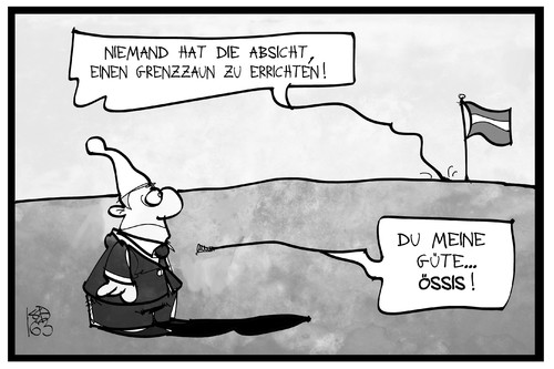 Cartoon: Österreich (medium) by Kostas Koufogiorgos tagged karikatur,koufogiorgos,illustration,cartoon,oesterreich,grenze,ddr,osten,ossis,össis,deutschland,michel,geschichte,mauerbau,absicht,balkanroute,karikatur,koufogiorgos,illustration,cartoon,oesterreich,grenze,ddr,osten,ossis,össis,deutschland,michel,geschichte,mauerbau,absicht,balkanroute