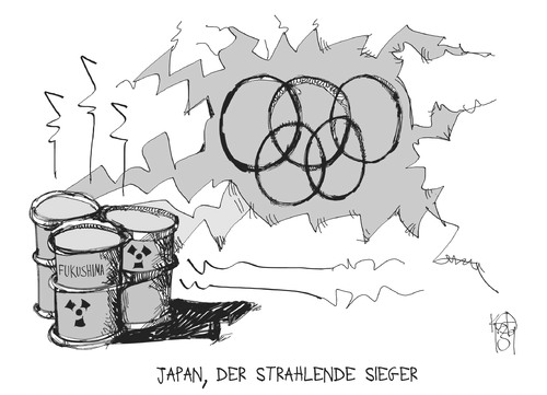 Cartoon: Olympische Spiele (medium) by Kostas Koufogiorgos tagged olympia,olympische,spiele,tokio,japan,fukushima,atomkraft,gau,umwelt,sport,karikatur,koufogiorgos,olympia,olympische,spiele,tokio,japan,fukushima,atomkraft,gau,umwelt,sport,karikatur,koufogiorgos