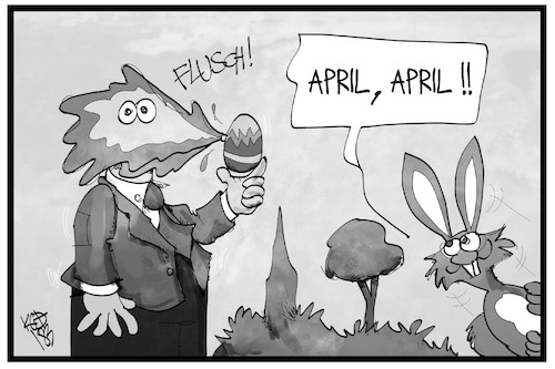 Cartoon: Ostern am 1. April (medium) by Kostas Koufogiorgos tagged karikatur,koufogiorgos,ilustration,cartoon,ostern,osterhase,osterei,aprilscherz,feiertag,osterfest,karikatur,koufogiorgos,ilustration,cartoon,ostern,osterhase,osterei,aprilscherz,feiertag,osterfest