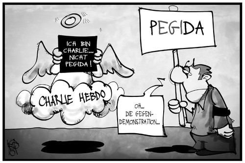 Cartoon: PEGIDA-NOPEGIDA (medium) by Kostas Koufogiorgos tagged karikatur,koufogiorgos,illustration,cartoon,dresden,pegida,demonstration,gegendemonstration,charlie,hebdo,wolke,opfer,jesuischarlie,karikatur,koufogiorgos,illustration,cartoon,dresden,pegida,demonstration,gegendemonstration,charlie,hebdo,wolke,opfer,jesuischarlie